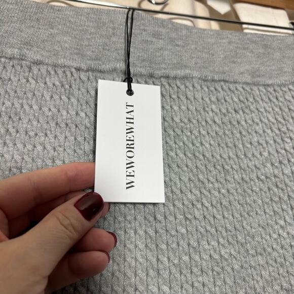 NWT WeWoreWhat Womens Cable Knit Skirt Mini‎ Heather Grey Medium - Picture 8 of 8